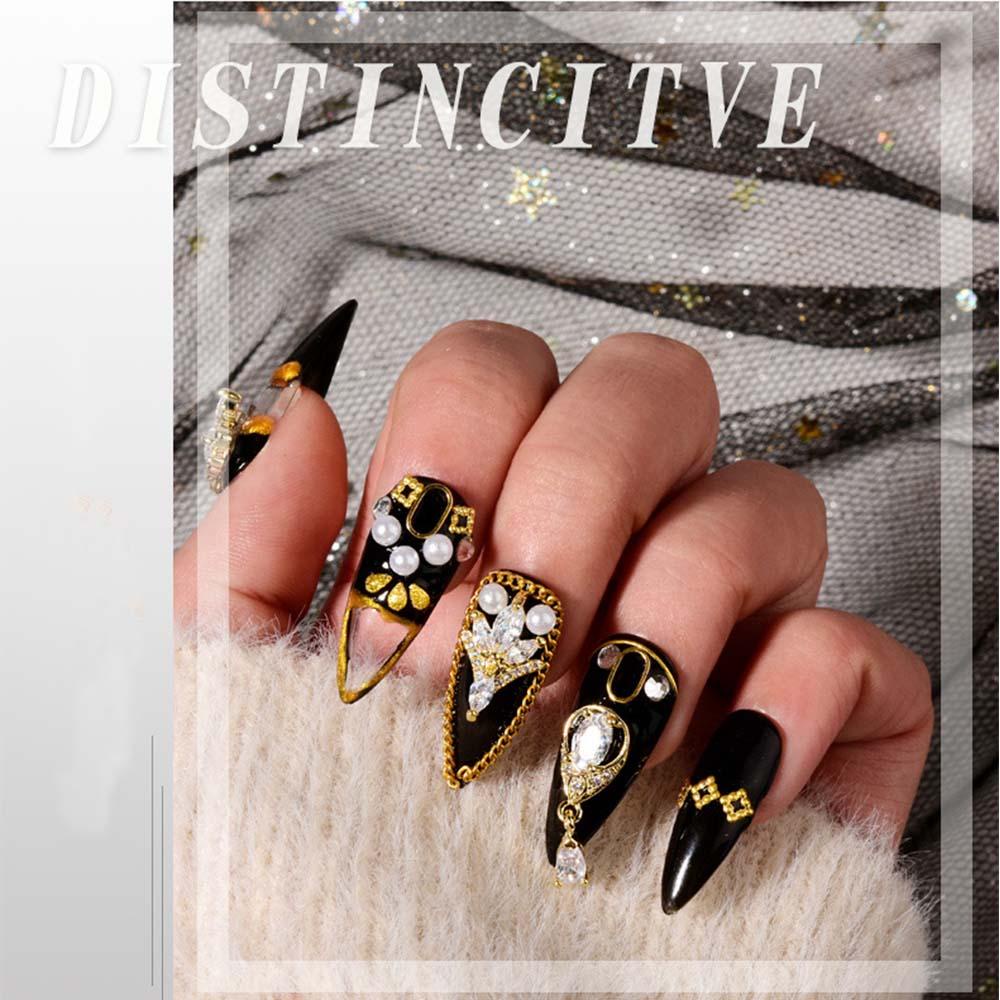 Mxbeauty 3D Kuku Rhinestones Charms Mewah Mutiara Kupu-Kupu Permata Manikur Aksesoris Perhiasan Kuku