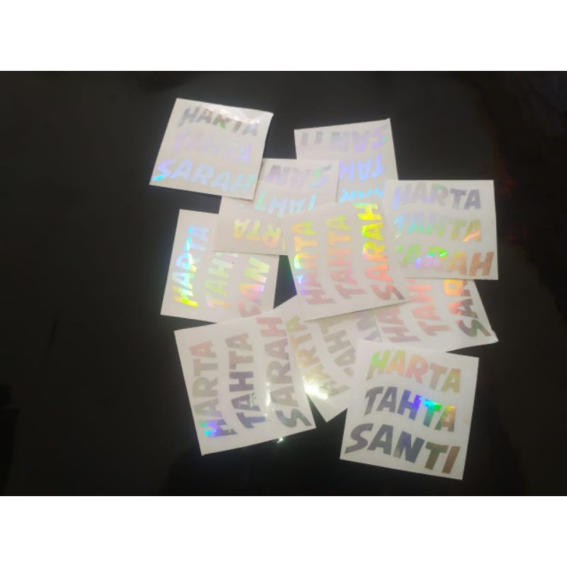 STIKER VIRAL HARTA TAHTA NAMA HOLOGRAM STIKER CUSTOM