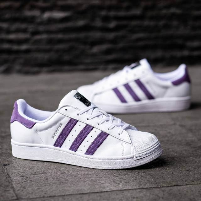 Adidas superstar white purple original