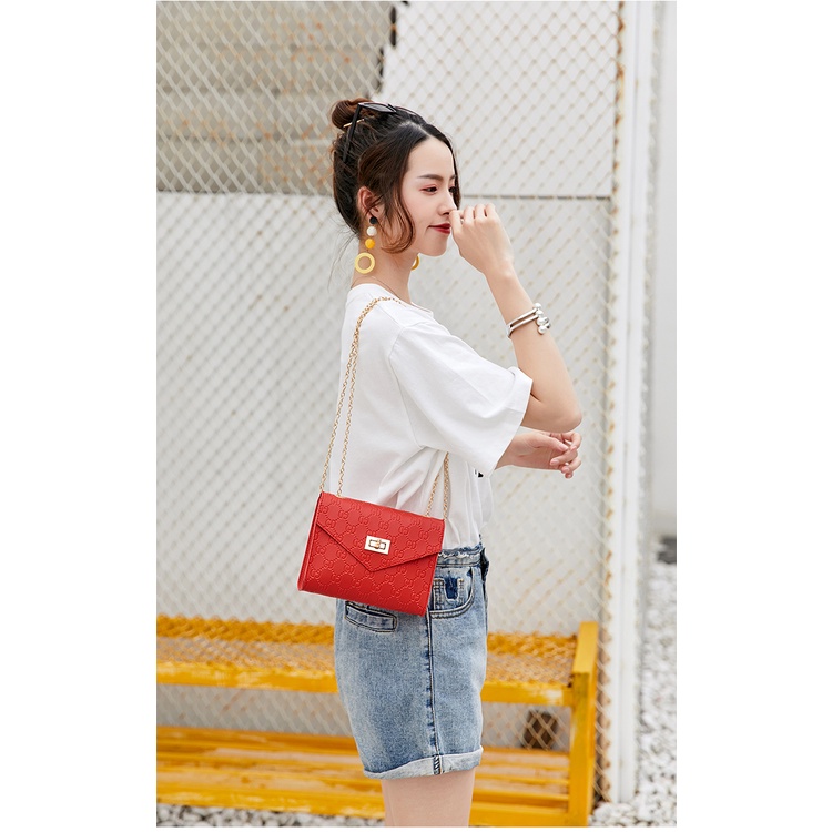 Tas Selempang Wanita Korea Fashion Style Tas Bahu Sling Bag Kulit PU Murah Import Satu7an T74