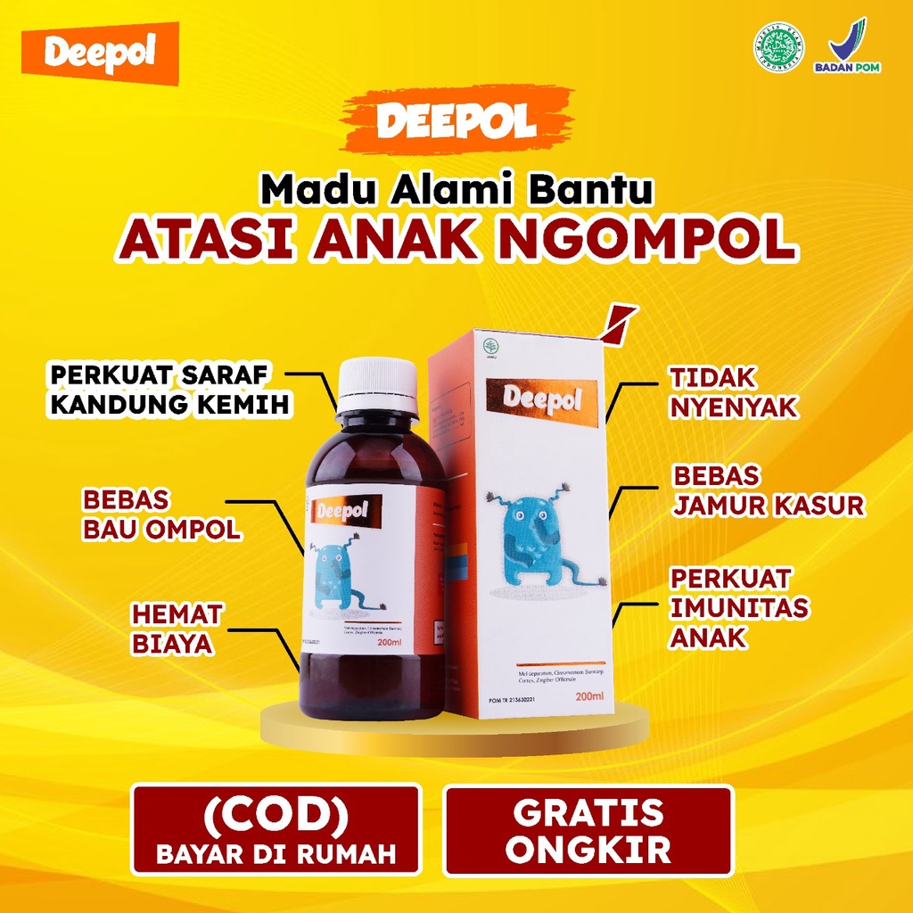 Madu Deepol - Bantu Atasi Ngompol Ompol &amp; Tingkatkan Syaraf Kandung Kemih Atasi Sembelit Redakan Perut Kembung Anak Isi 200ml