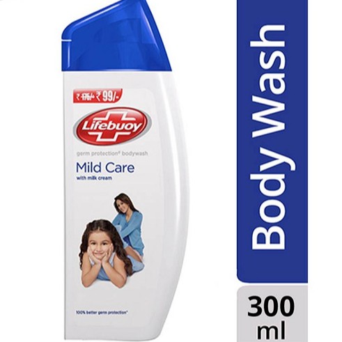 Lifebuoy Body Wash Botol Mild Care / Sabun Mandi Cair Botol Biru Tua 300ml