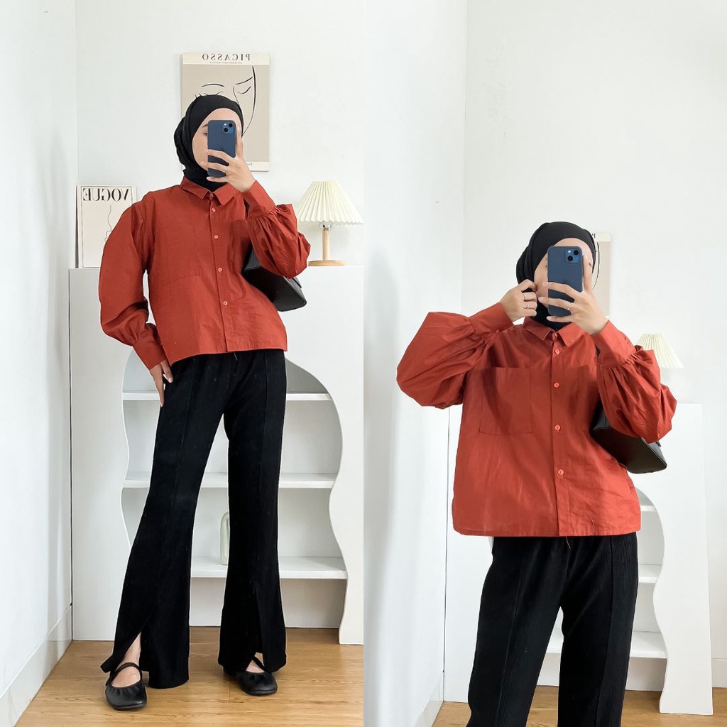 1KG MUAT 5PCS | OLLA BALONA BLOUSE ATASAN CROP COTTON HITS OOTD SELEBGRAM FASHION GROSIR WANITA