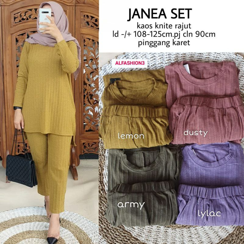 MUMU - Janea Set Rajut Knit Setelan Wanita Kekinian Terbaru