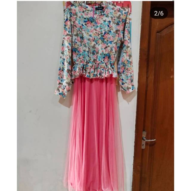 preloved dress jerdey mix tille halus by nuhijab size M