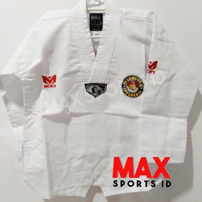 Dobok Moks Young Fighter Pemula Seragam Taekwondo Kerah Putih Best Seller
