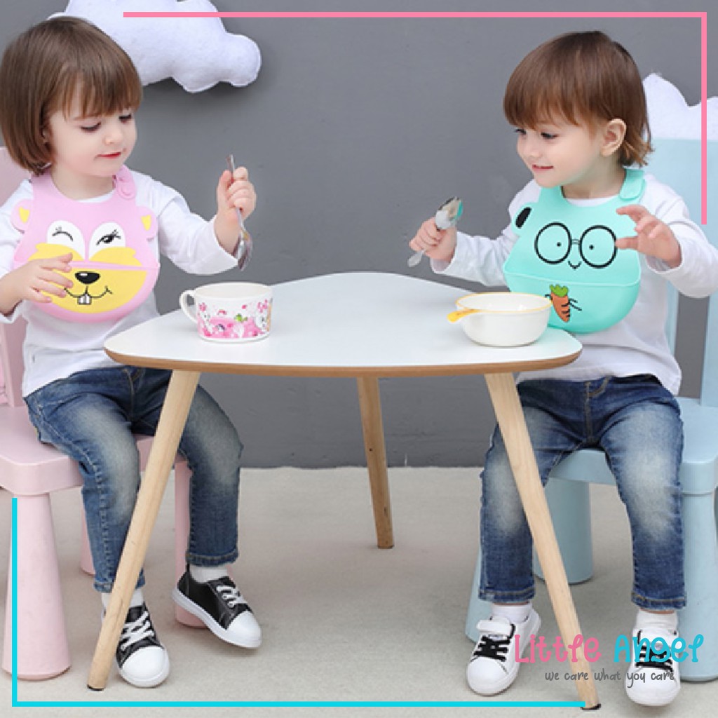 Celemek Makan Bayi BABY BIB SLABER Karet Anak Baby Burb Apron Silicon Bibs Waterproof Murah COD