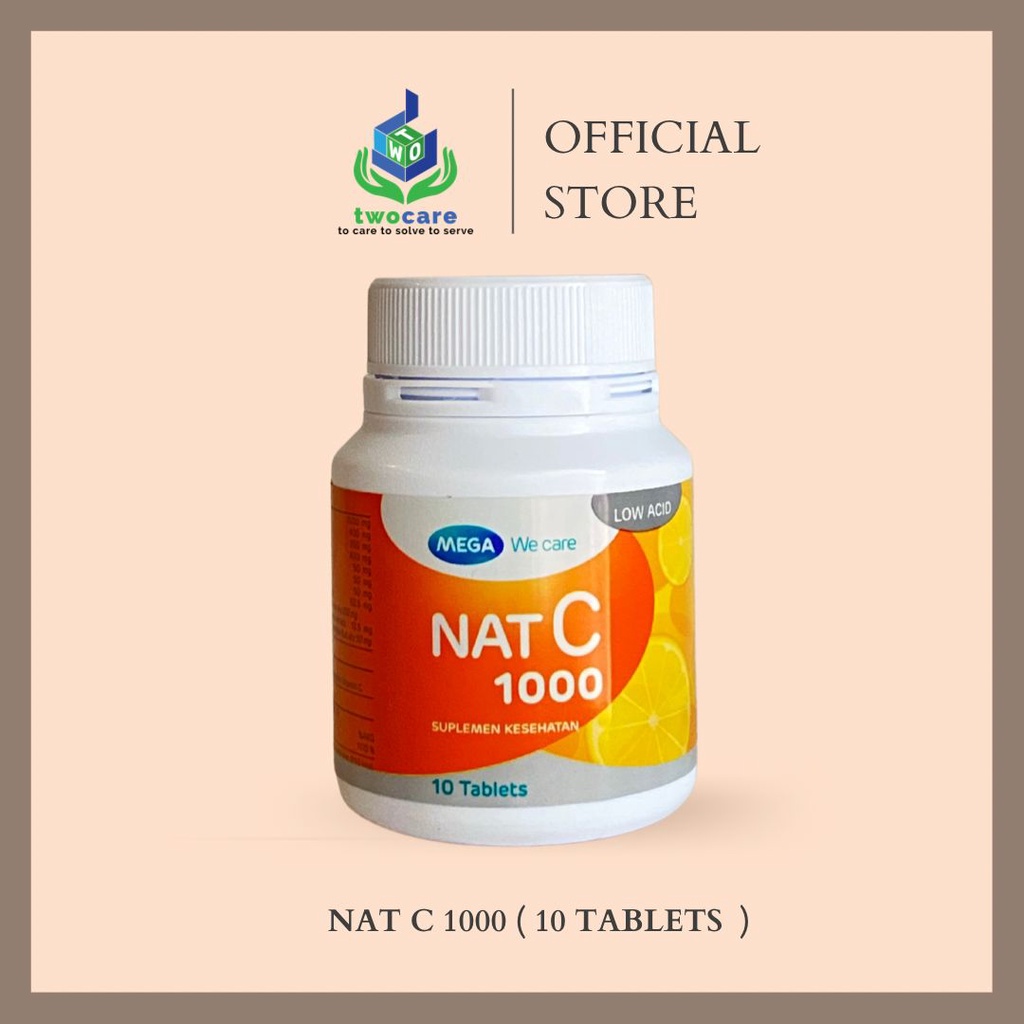 Mega We Care NAT C 1000 Mg 10 Tablet Vit C Vitamin Daya Tahan Tubuh Imun Booster