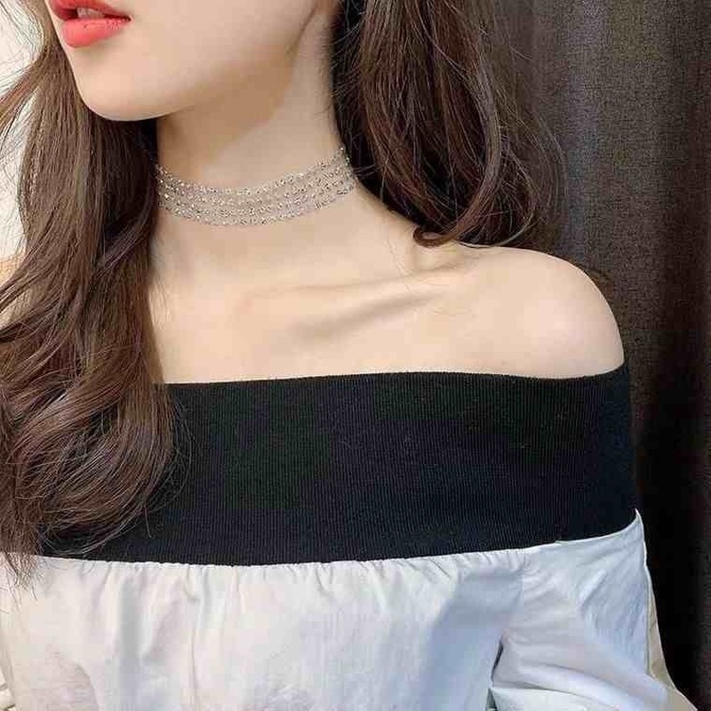 Fashion niche clavicle chain pearl simple collar short neckband neck chain