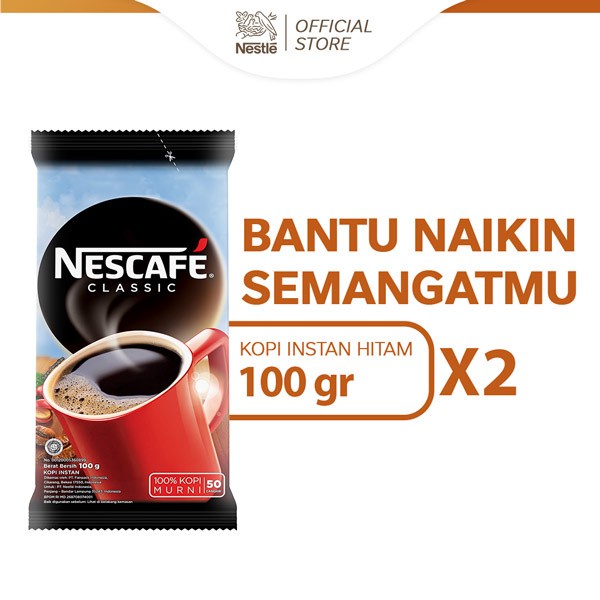 

(BISA COD) NESCAFE CLASSIC Kopi Instan Kopi Hitam Sachet Bag 100g x 2pcs