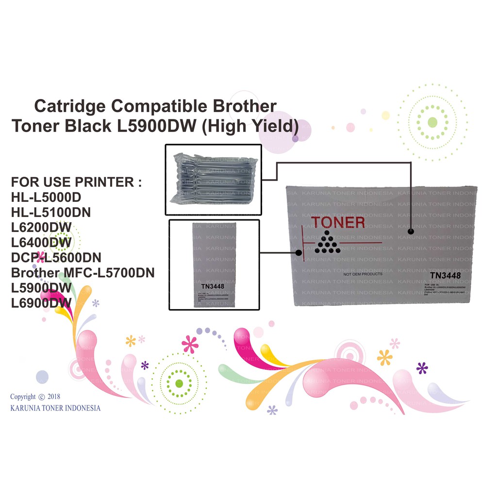 Catridge Compatible Brother Toner Black TN3448 MFC-L5900DW MFC L5900DW