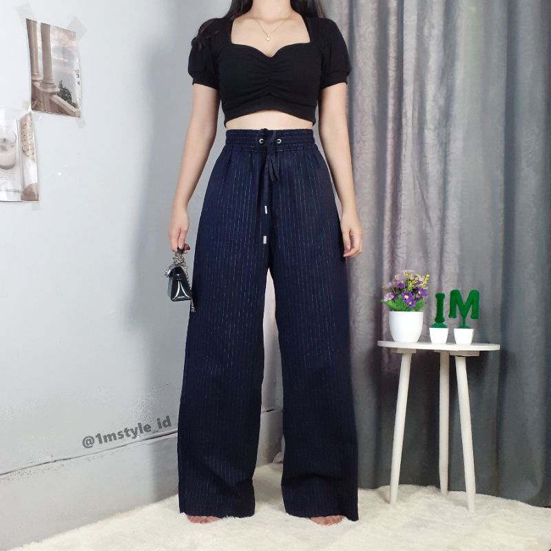 TB045 - GU Kulot Stripe Navy