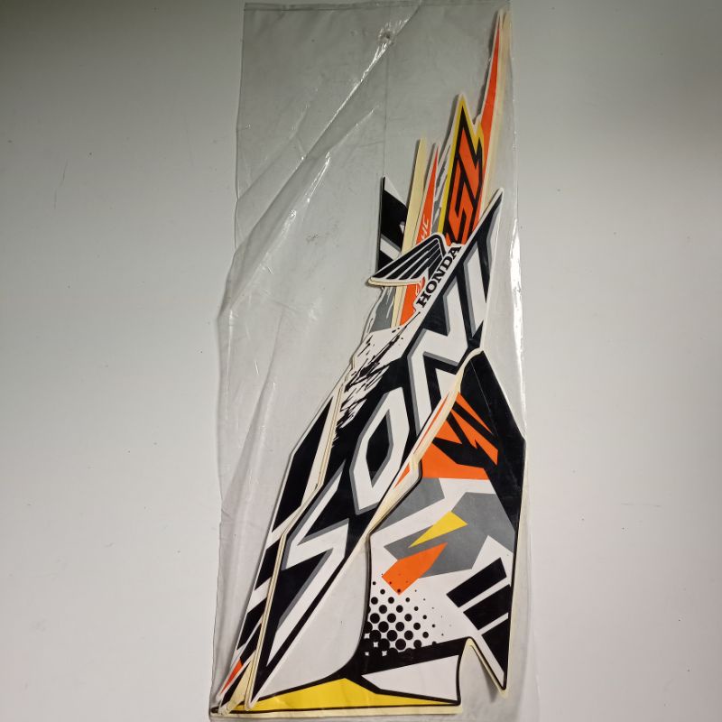 (ORI) Striping sticker Honda Sonic 150R 2016 2017 Putih Orange