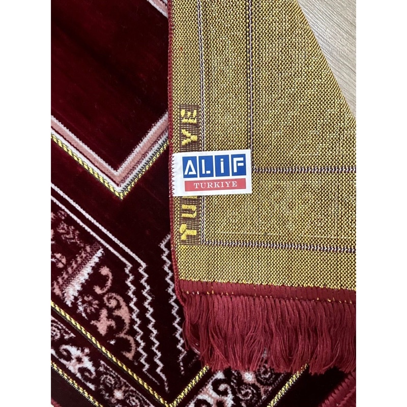 Sajadah Turki Tebal Beludru Super Premium | Tanggung 53x105cm  |  ALIF MIDI | Souvenir Hajatan