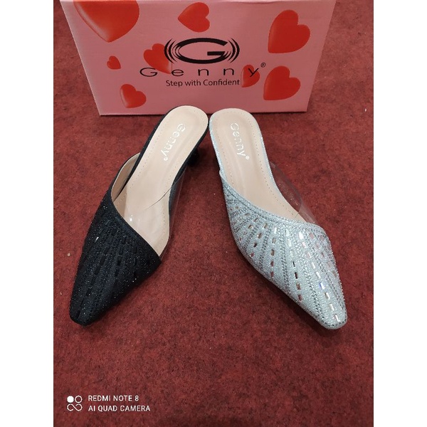 sepatu selop Genny hak 3cm promo