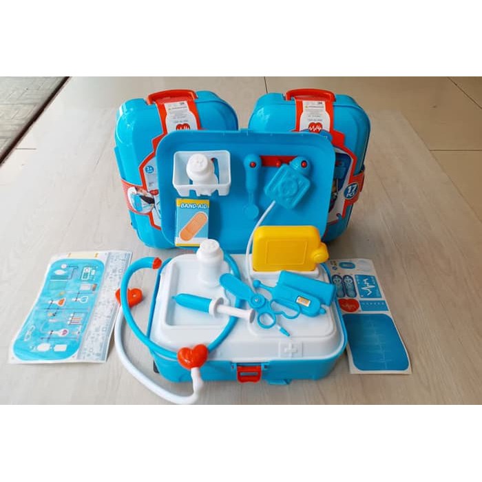 Mainan Edukasi Anak Dokter Backpack isi 17 pcs - Doctor Backpack playset - Mainan Peran Anak