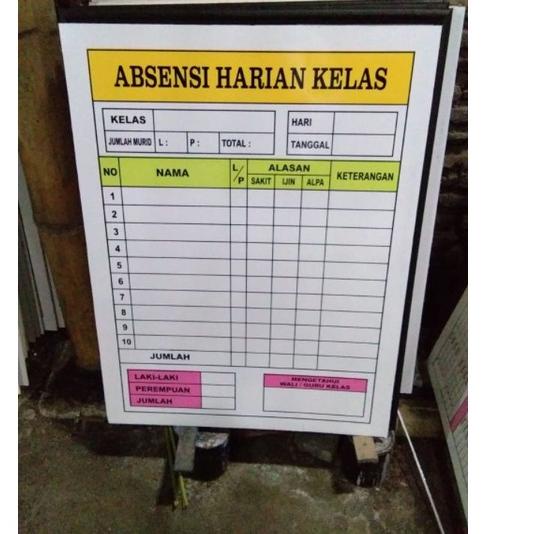 

Dijual Murah // 0HK7H Papan Data Absensi Harian Kelas / Absen Siswa / Absensi Kelas 80 x 60 cm. bisa ditulis bisa di hapus bahan milamin papan tulis //Grosir