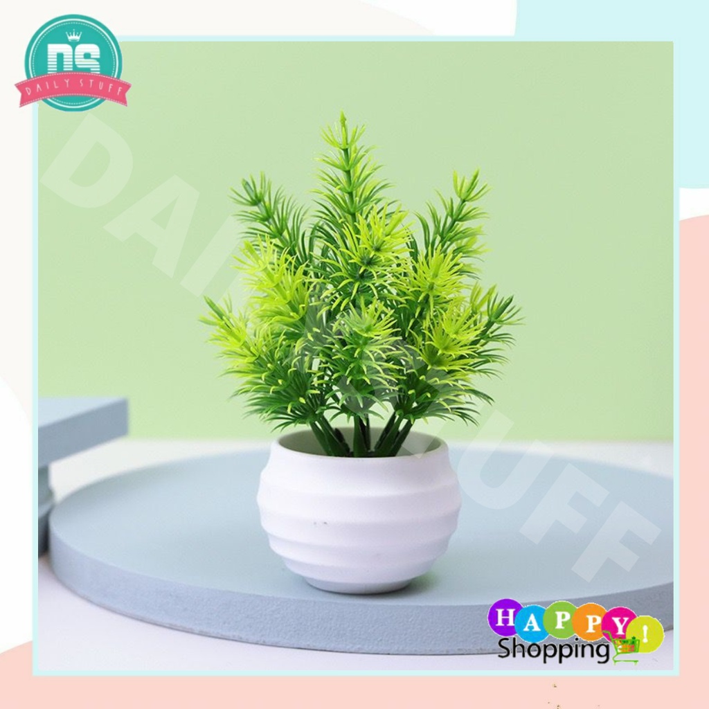 DS Pot54 Rumput Mini Bunga Rumput Artifisial Plastik Pot Tumbuhan Plastik Flowers Potted Ornaments Decoration