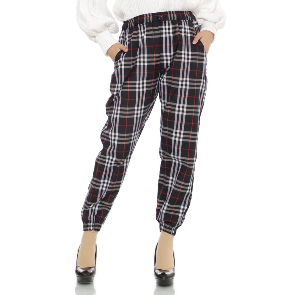 Celana Wanita Model Jogger Motif Burberry Youkaa