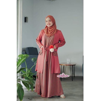 gamis set outher andara dan TALIA Matt syakila shakilla tile dpt import kekinian terbaru