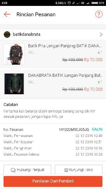Danabrata Songket Batik Hrb026 Kemeja Batik Pria Modern Lengan Panjang M L Xl Xxl Asli Pekalongan