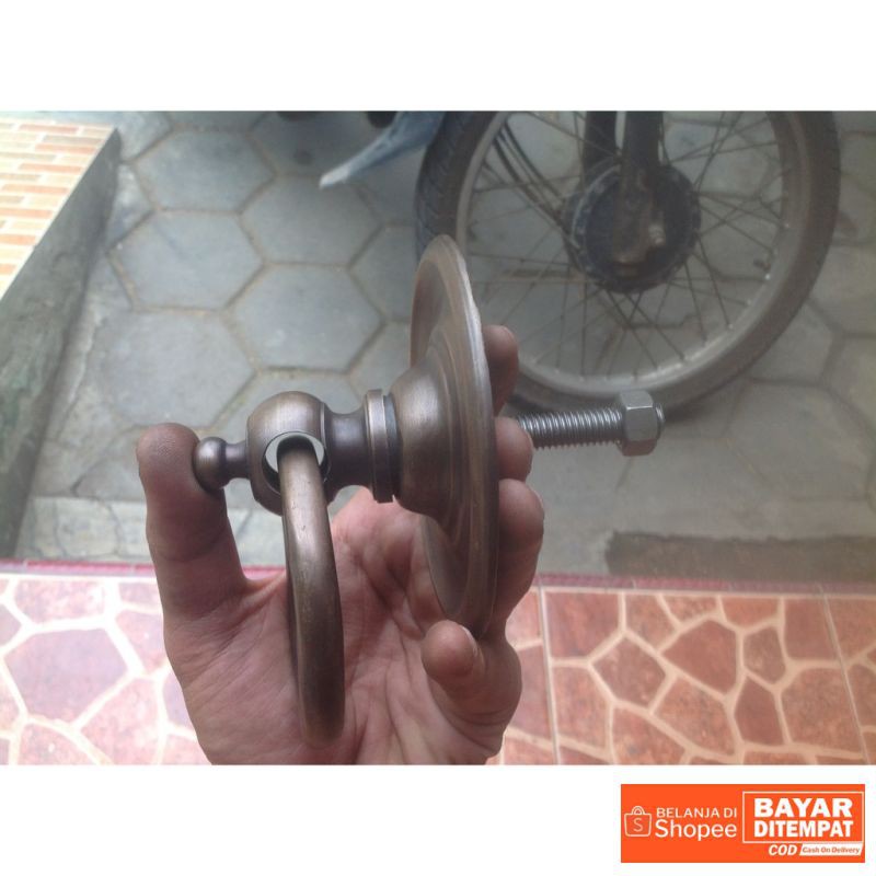 Handle / ring pull / tarikan pintu gebyok kuningan antik GBY 066 Termurah