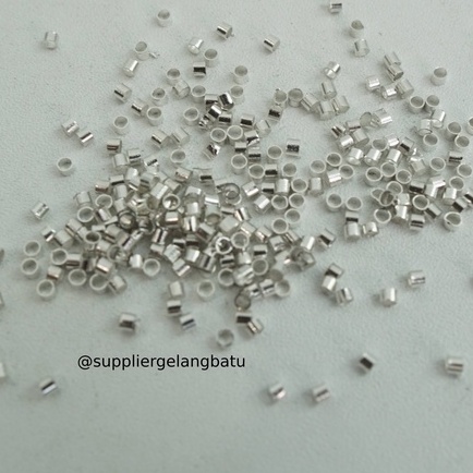Aksesoris stopper kecil 2mm silver bahan rangkai gelang kalung tali