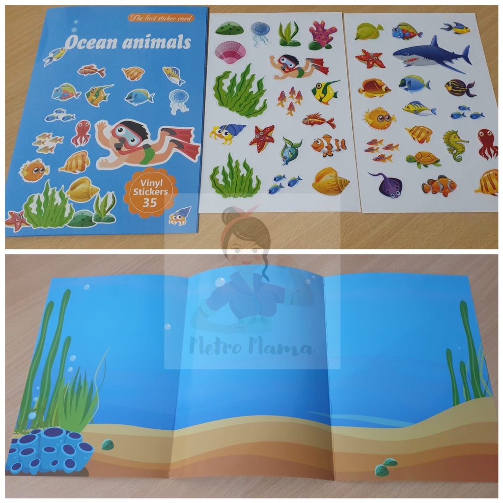 Album Stiker Anak Bahan Vinyl Reuseable / Buku Aktivitas Menempel Anak Waterproof