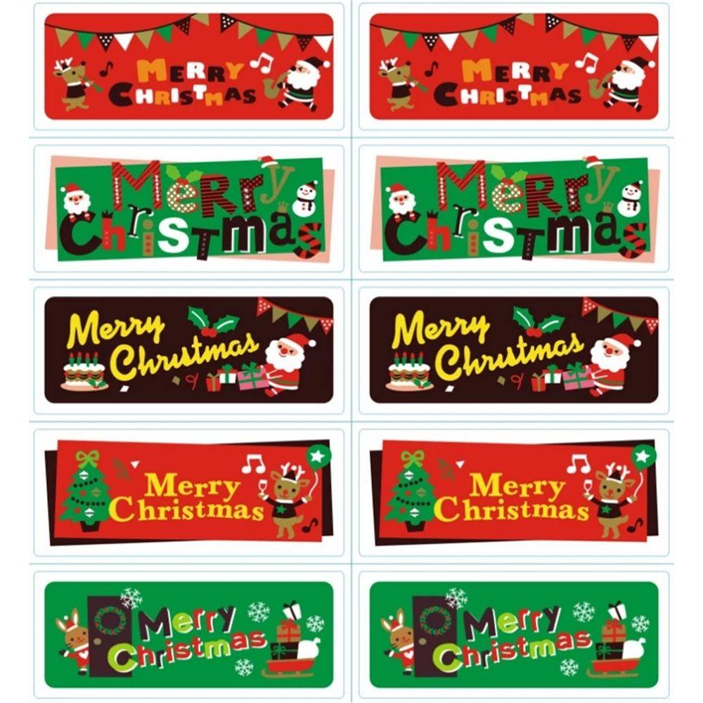 Agustina Christmas Sticker DIY 100Pcs/Lot Stiker Segel Dekorasi Natal Scrapbooking Aksesoris Kraft Sticker Kertas Sticker