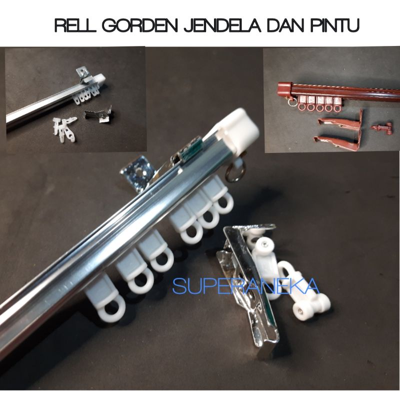 ♡Superaneka♡rell gorden kawat s/slerekan gorden aluminium/ ril Penyangga Gorden/ Batang Gorden