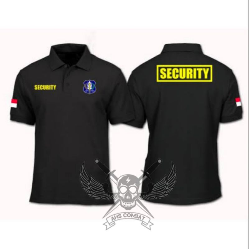 POLSHIRT KAOS BAJU KERAH SECURITY SABLON
