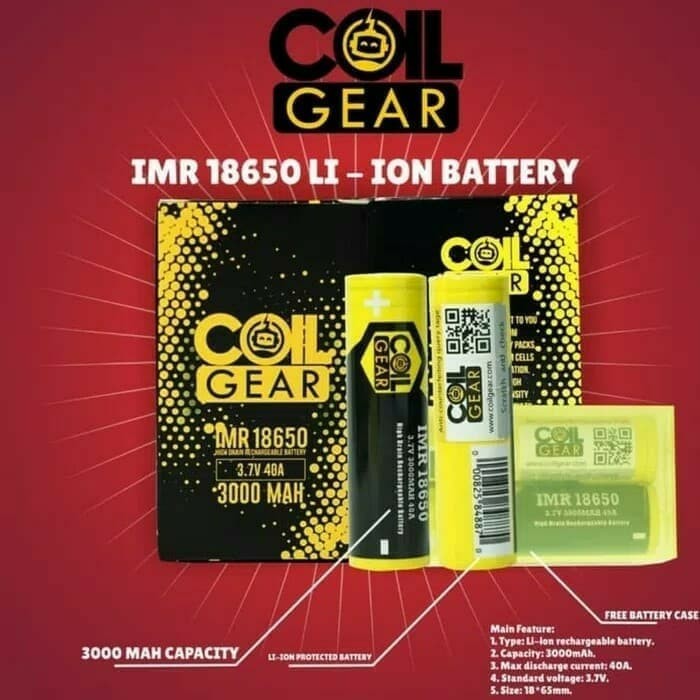 AUTHENTIC BATERAI COIL GEAR 3000mAh - Baterai ORIGINAL - harga 1pcs