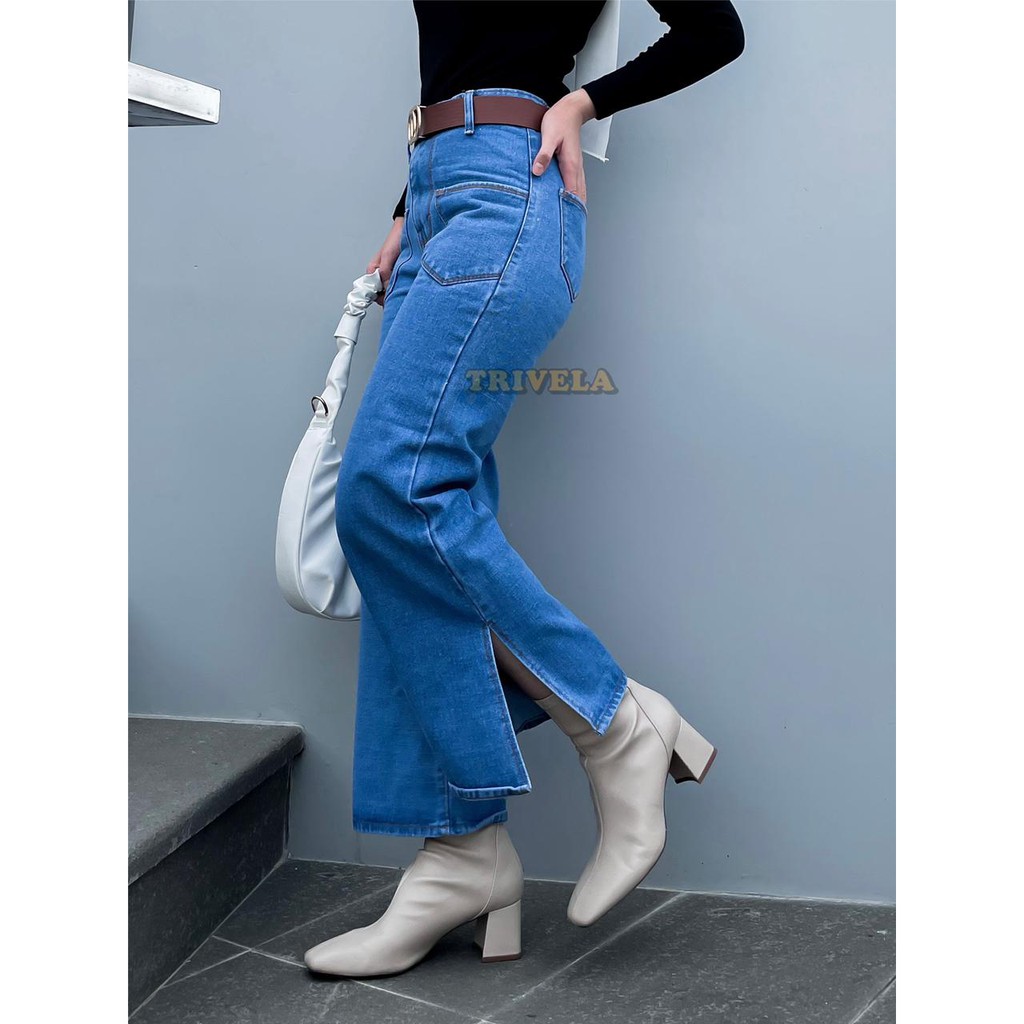 TRIVELA - Boyfriend Jeans Zoya / Boyfriend Jeans Wanita / Kulot Jeans Wanita