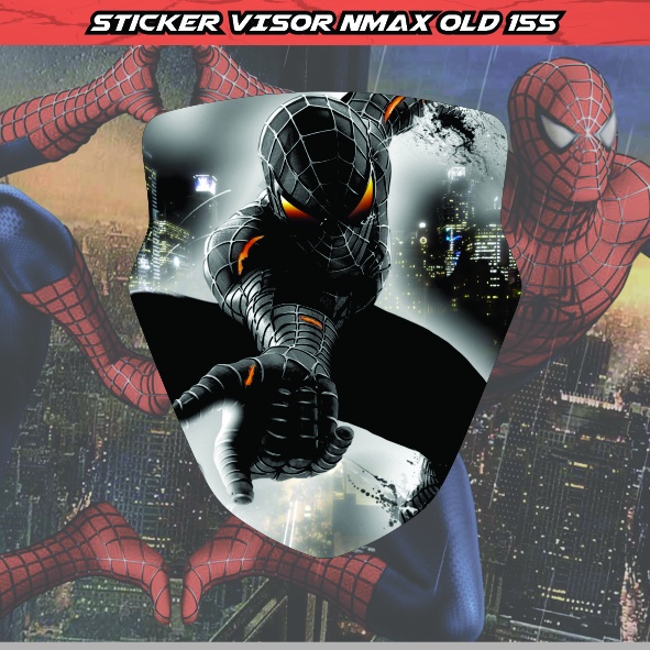 Sticker Visor Nmax Spiderman Stiker Windshield Nmax - Hitam-Hitam