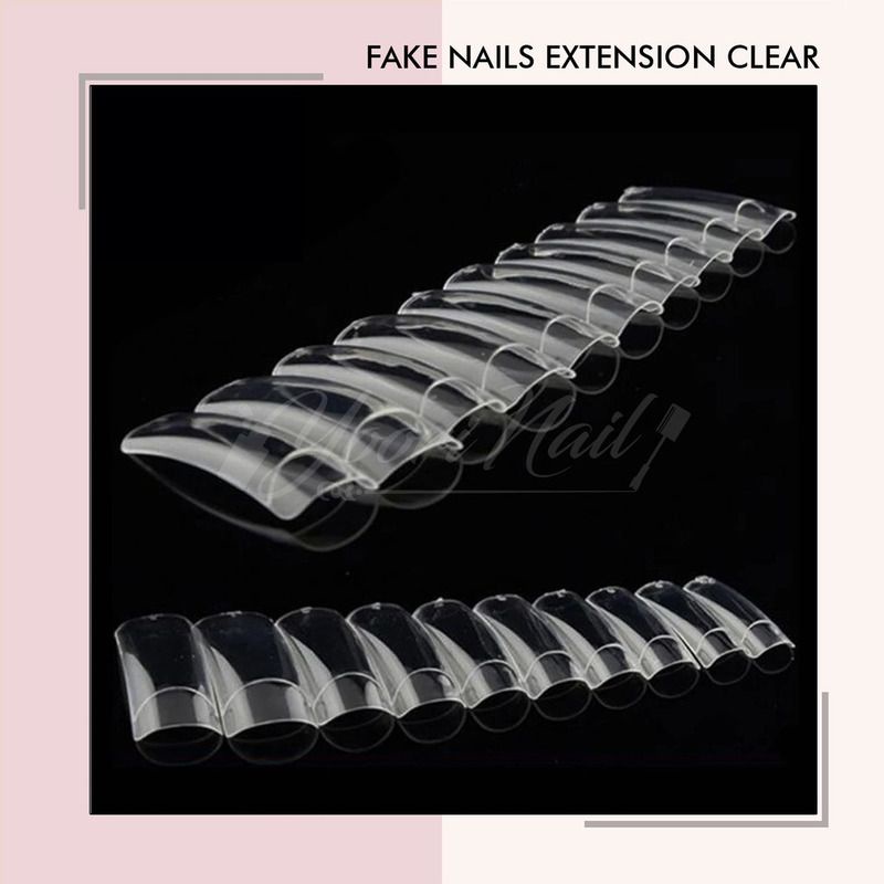 Extension nails pack isi 500pcs natural cream clear bening kuku palsu kupal fake nails nail tip