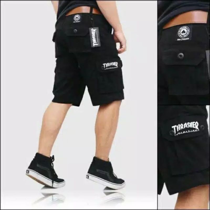 Celana Pendek Cargo Pria Gunung PDL Army Doreng Motif Mma Casual-8