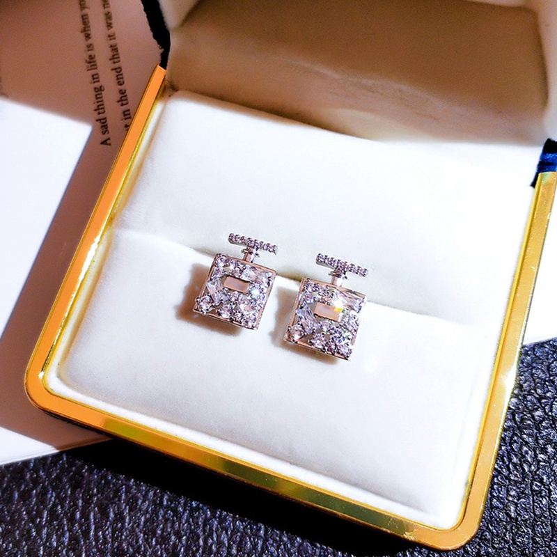 Fancyqube Anting Stud Cubic Zirconia Desain Kreatif Untuk Aksesoris Wanita