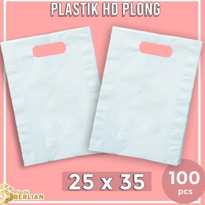 

```````] Plastik HD Plong 25 x 35 cm Shopping Bag Plastik Packing - Putih Susu