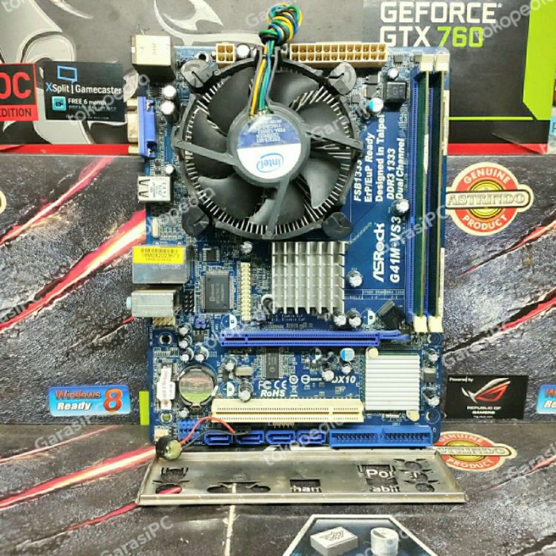 PAKET Motherboard G41 ASRock Processor Intel Core 2 Duo E8400 RAM 4Gb