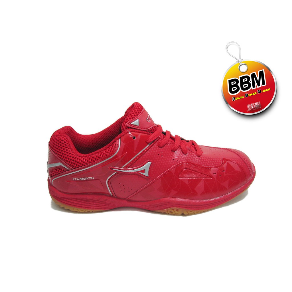 ARDILES COUBERTIN- SEPATU BULUTANGKIS - Merah putih