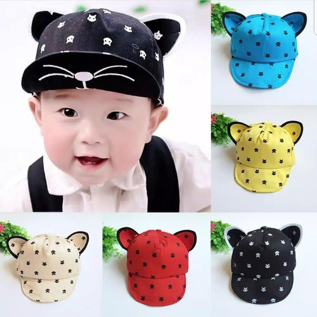 Topi Anak Model Telinga kucing cat Ear Hat baseball cap