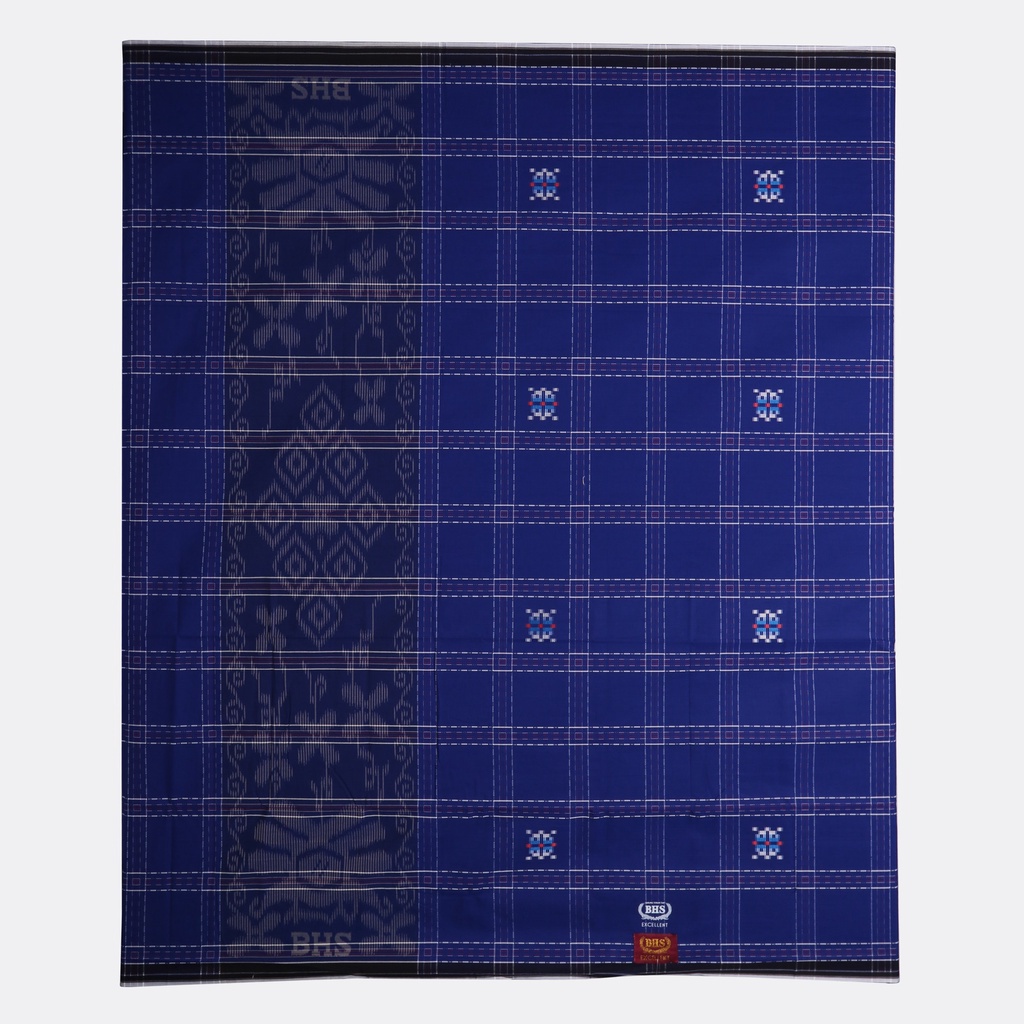 Sarung BHS Excellent Gold Motif Songket Star Pen Biru Putih // BHS SSP