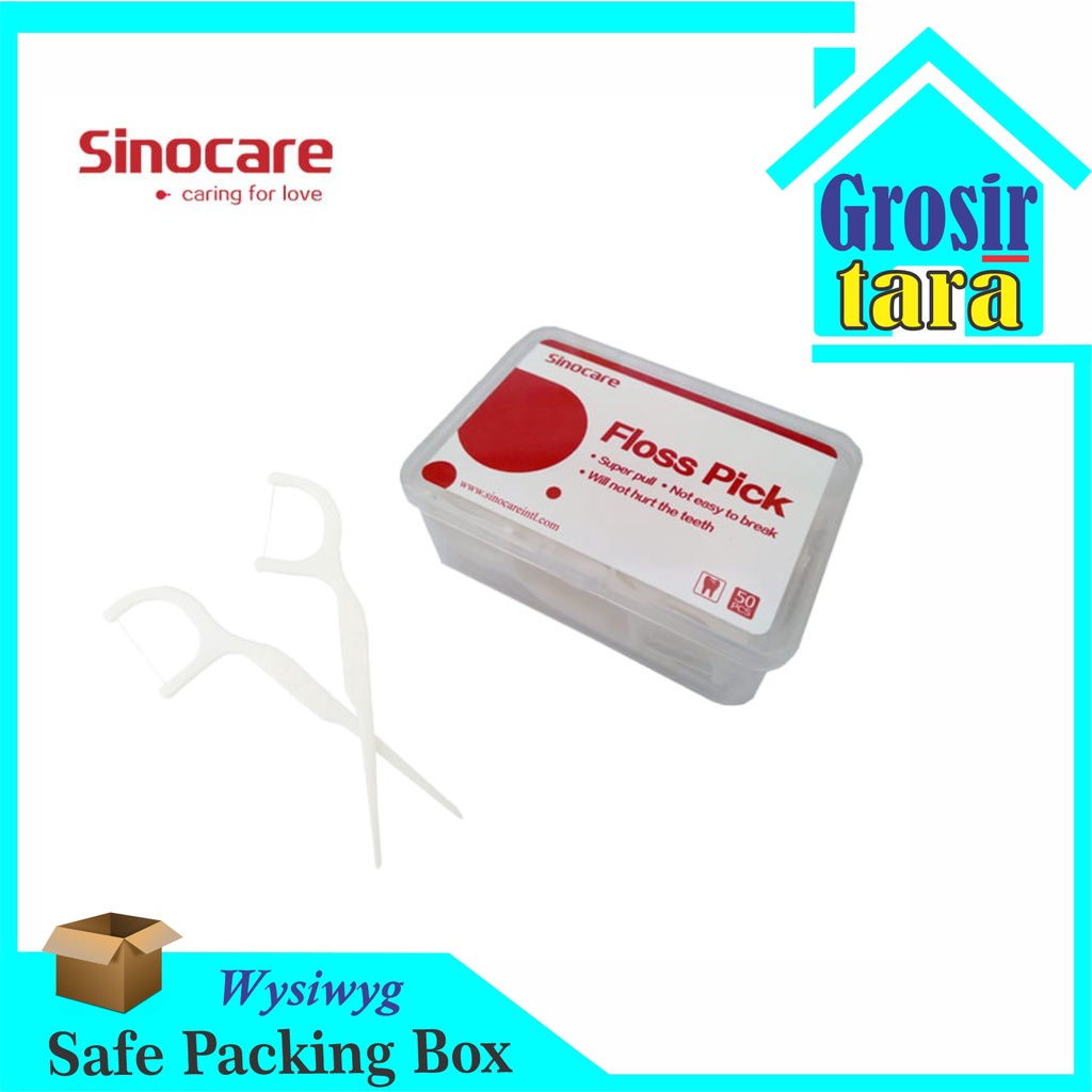 Sinocare Dental Floss Benang Tusuk Gigi isi 50 pcs Dental Floss Picks 50Pcs