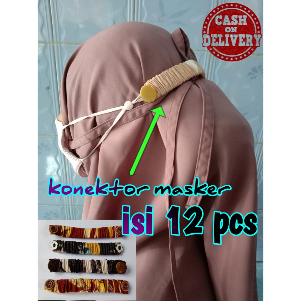 Konektor Masker Hijab Cantik Konektor Tali Pengait Masker 12pcs Konektor Masker Hijab Lusinan Murah
