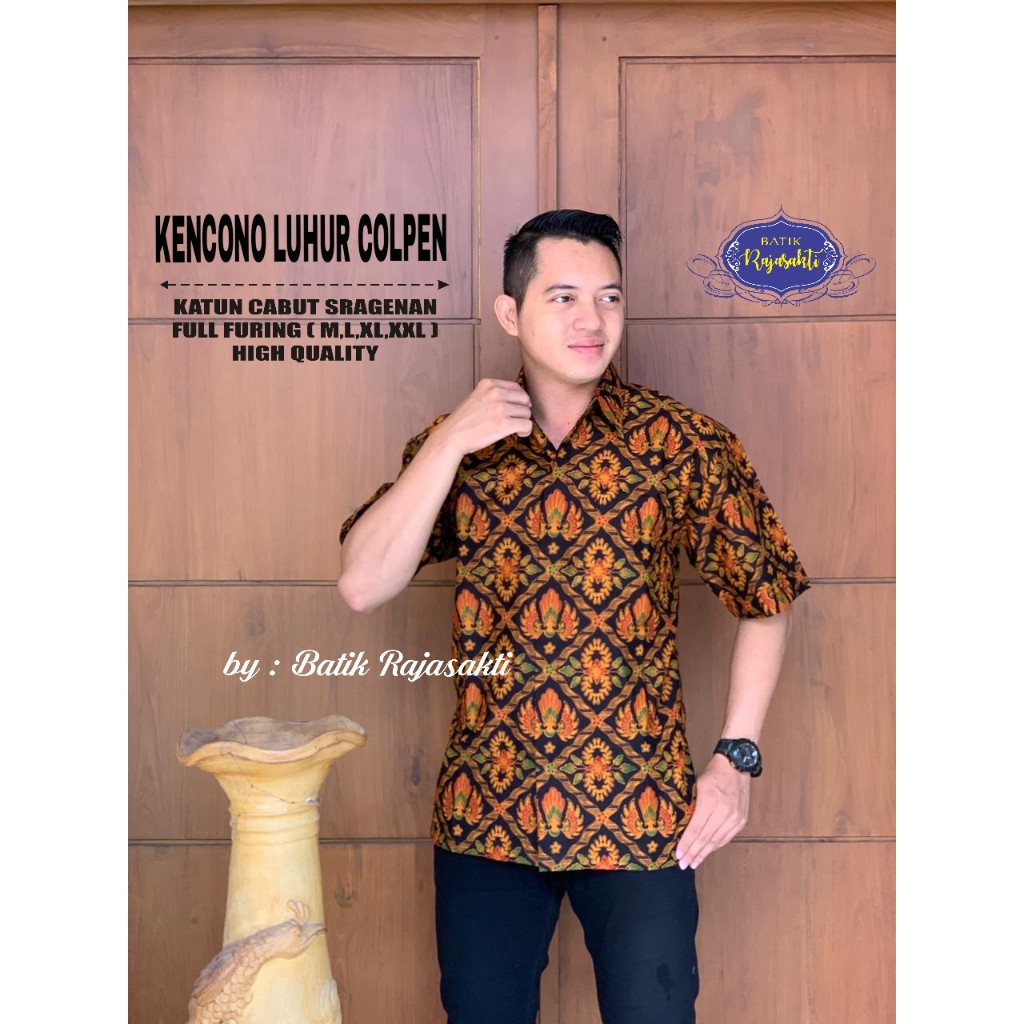 KENCONO LUHUR RAJASAKTI KEMEJA BATIK SOLO PRIA LENGAN PENDEK LAPIS FURING ATASAN BATIK PREMIUM MODERN KATUN HALUS BAHUWIRYA  BANAMITRA BANAMITRA PUTIH BANGSAWAN BAYU PUTRA BERLIAN BIRU BHARATAYUDA BIMASENA BIRENDRA BIRU INDAH BRAHMAKERTA BRAHMAKERTA MERAH