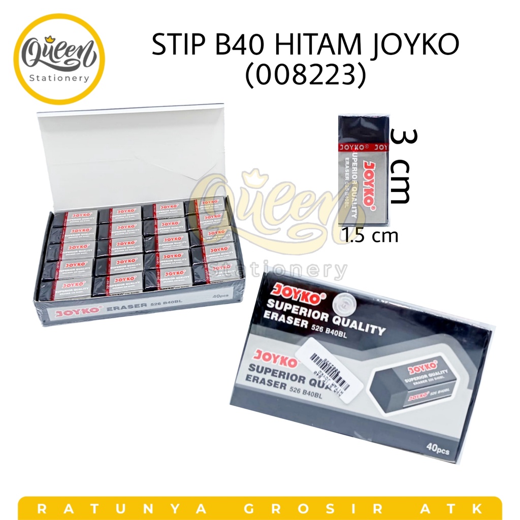 

(1 PCS) STIP B40 HITAM JOYKO / PENGHAPUS KECIL / PENGHAPUS MURAH (008223)