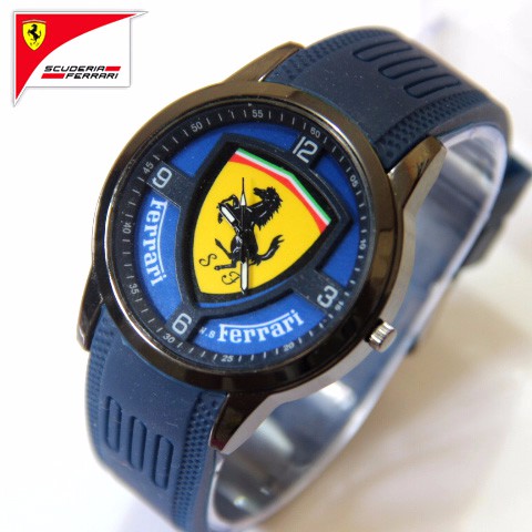 Jam Tangan Ferrari Pria | Jam Tangan Pria / Cowok Ferrari Storm Rubber Blue B_SWH