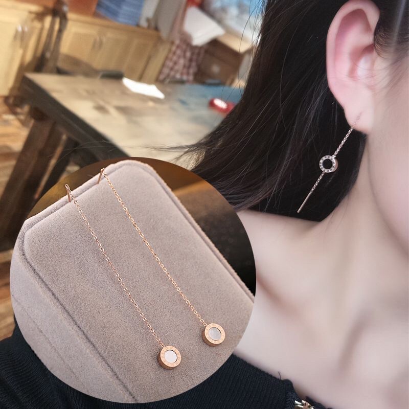 Anting Titanium Bvg Trending Black And White Korea Fashion Style
