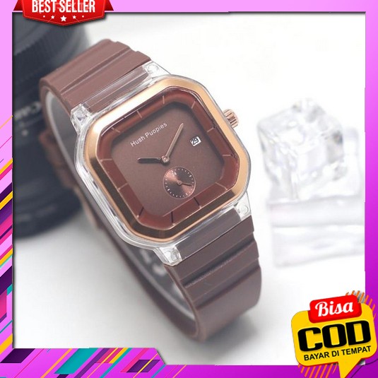 Jam Tangan Wanita Tali Silikon Display Kuarsa Tahan Air 100% Original Jam Tangan Wanita Hush Puppies