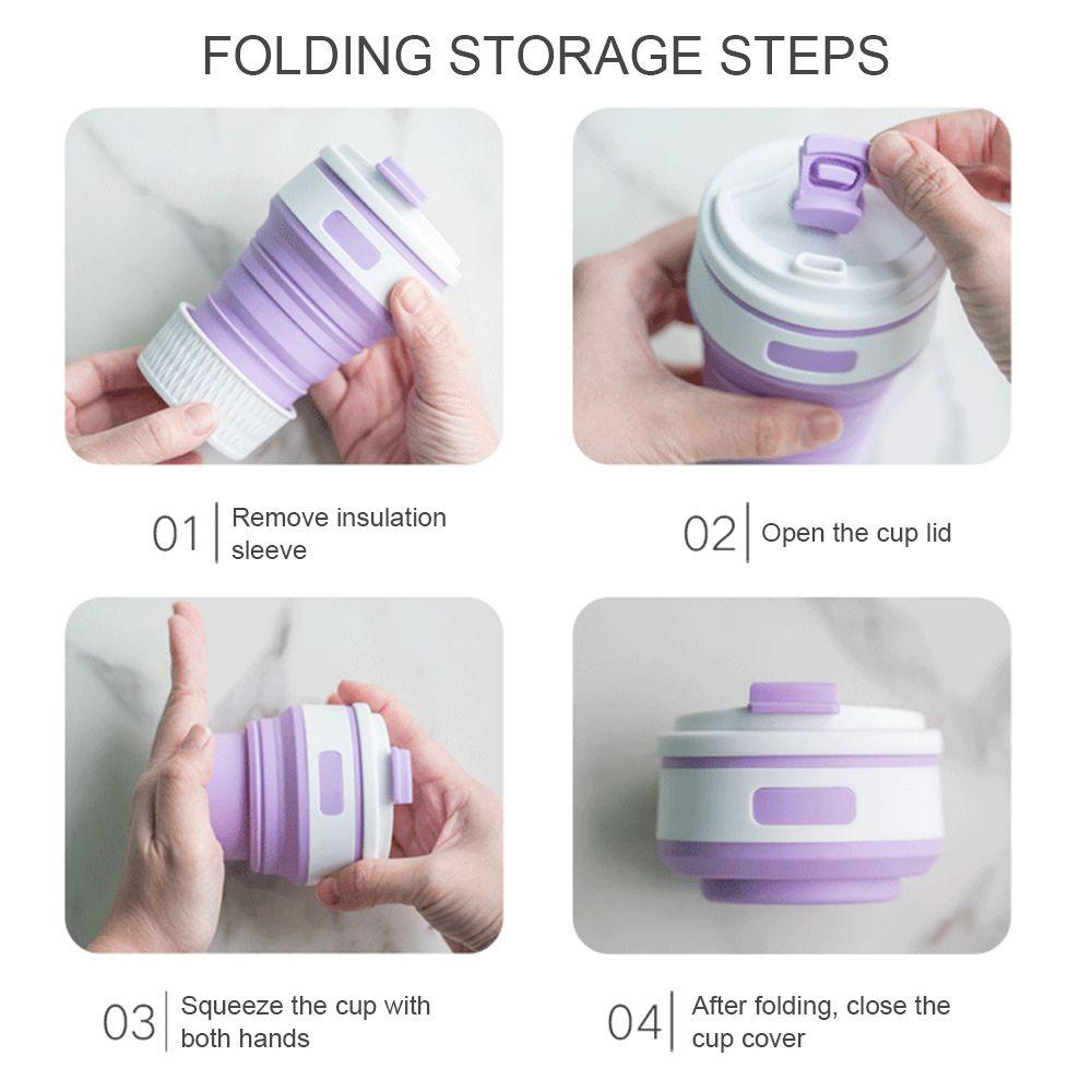 Solighter 350ML Collapsible Silicone Cup Food Grade Travel Camping Sport Botol Gelas Air Lipat